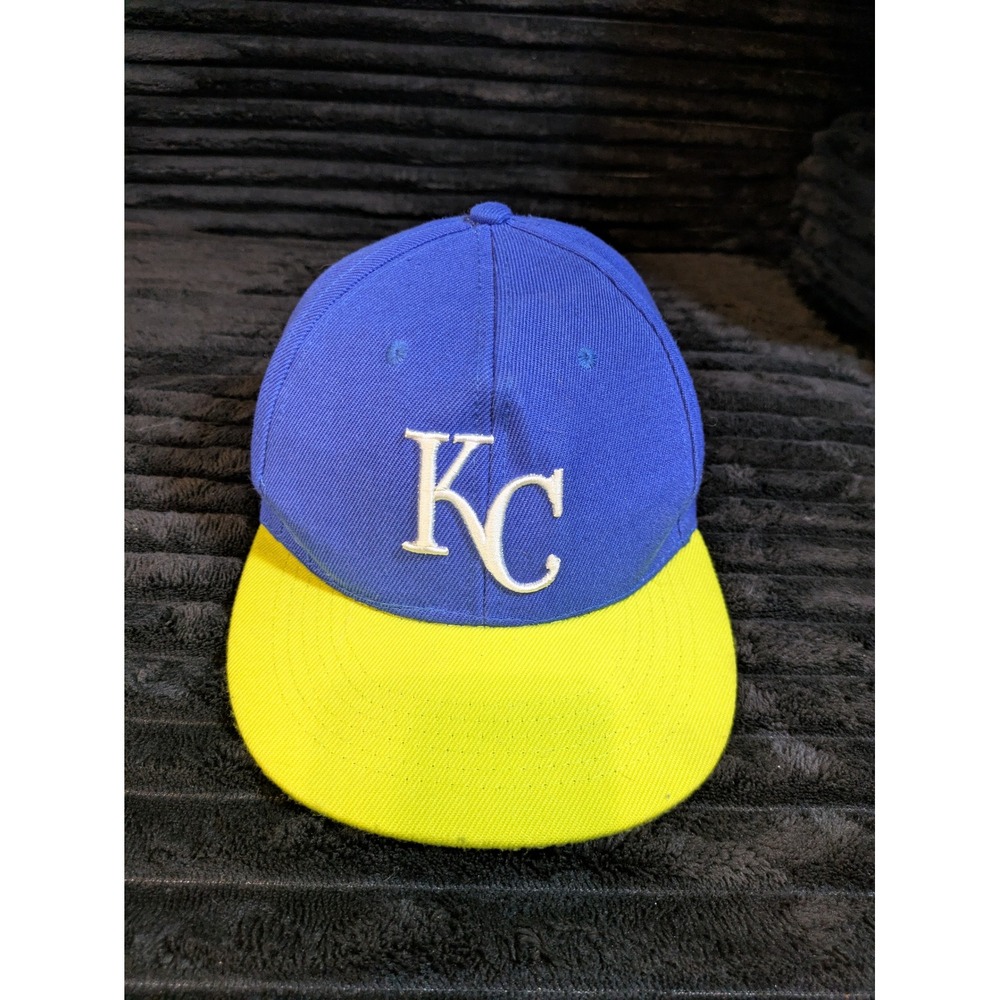 Associated Premium KC Kansas City Blue Crew Snapback Hat Blue Neon Yellow